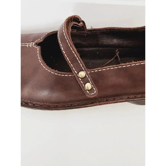 Naot Dark Brown Mary Jane Leatjer Stud Embroidery NO Insoles Shoes 39 8 8.5 - Picture 4 of 10